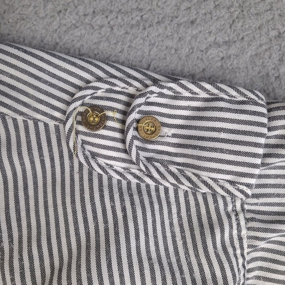Brooklyn Basement Shirt Mens XL White Striped Button Down Urban Short Sleeve - Picture 5 of 16